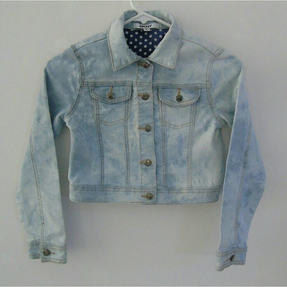 DKNY Girls Denim Jean Stretch Trucker Jacket